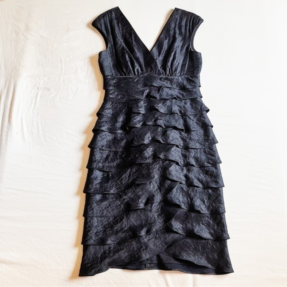 London Times Women’s Black Cocktail Midi Dress